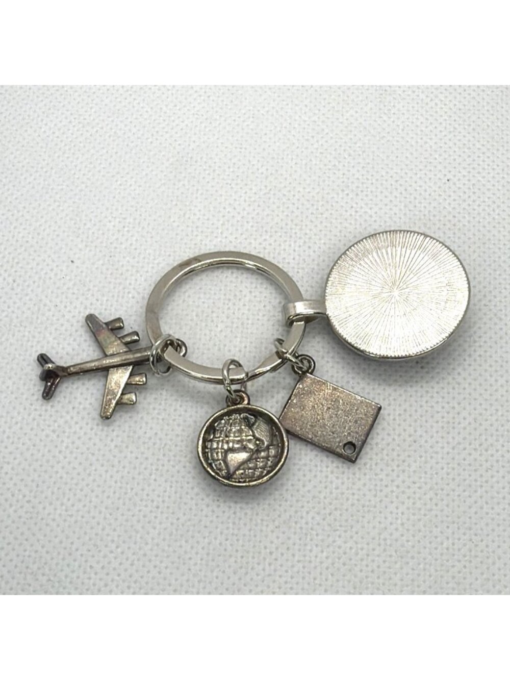 Traveler Keychain World Map Globe Airplane Passport Pilot Flight Attendant Gift - Picture 6 of 9